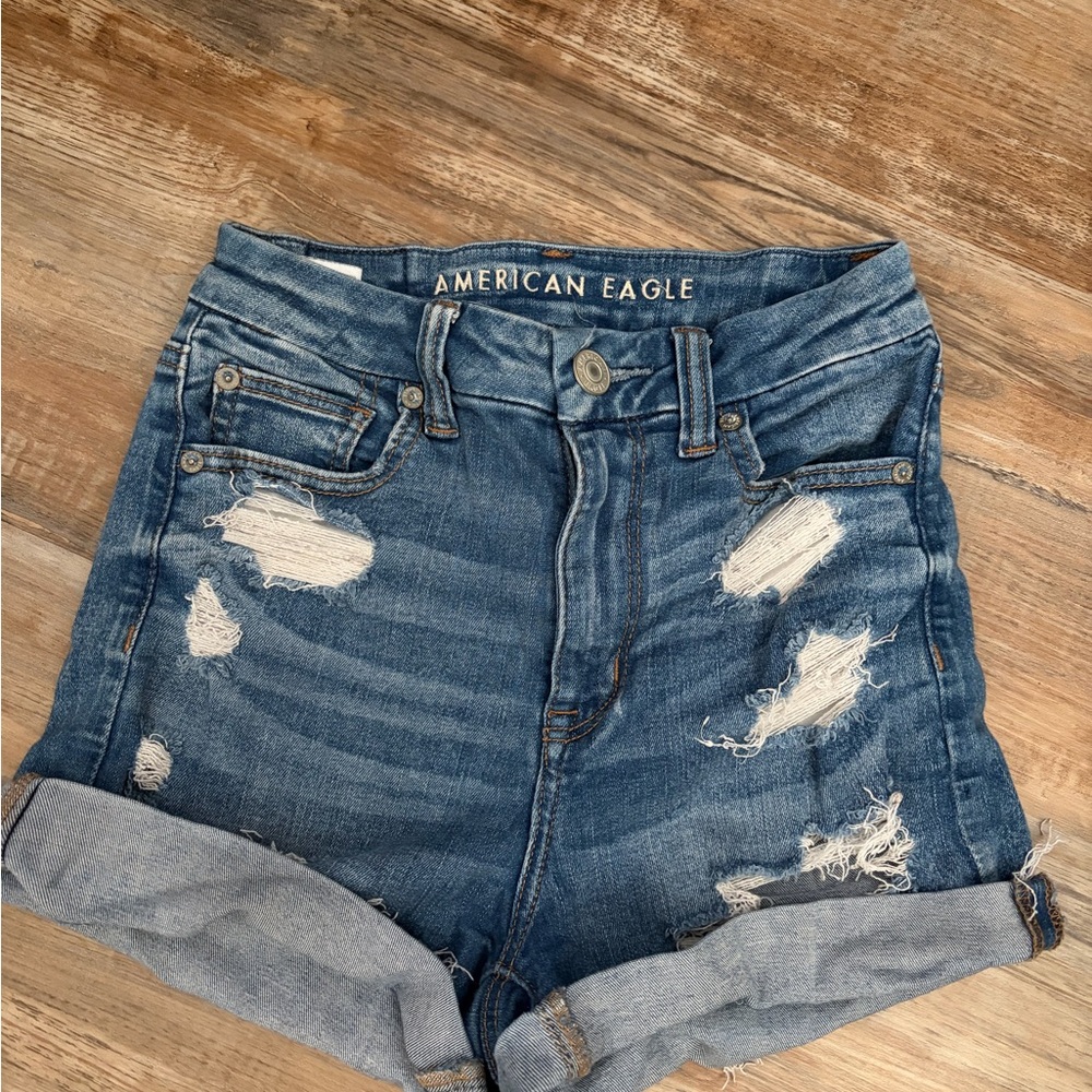 American Eagle Outfitters Ripped Blue Jean Shorts